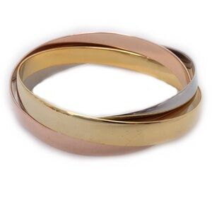 Tri Tone Interlocking Bangle Bracelets